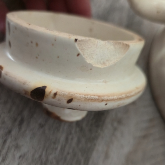 Vintage Speckled Stoneware Teapot Boho Retro 70s Hand Painted Tea Pot - Picture 7 of 10